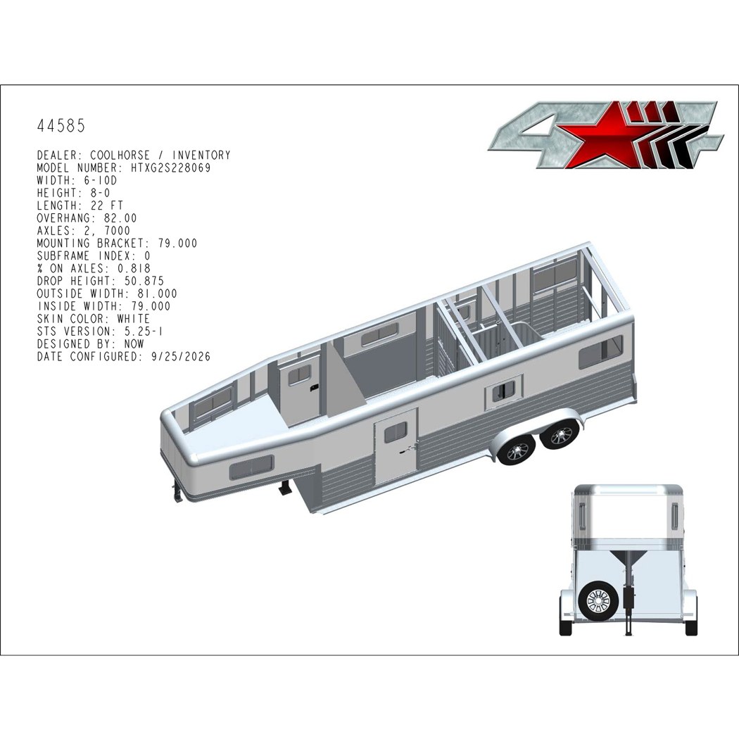 ON ORDER! 2027 4 Star 2+1 Gooseneck Trailer, 7k Axles